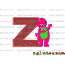 Barney Dinosaur Applique 03 Embroidery Design With Alphabet Z