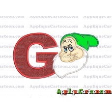 Bashful Snow White Applique Design With Alphabet G