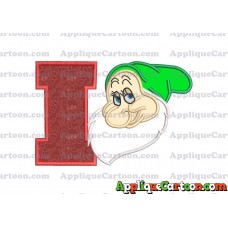 Bashful Snow White Applique Design With Alphabet I