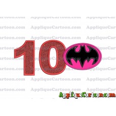 Batgirl Applique Embroidery Design Birthday Number 10