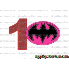 Batgirl Applique Embroidery Design Birthday Number 1