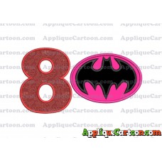 Batgirl Applique Embroidery Design Birthday Number 8