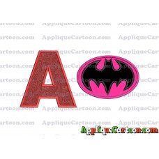 Batgirl Applique Embroidery Design With Alphabet A