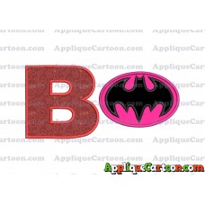 Batgirl Applique Embroidery Design With Alphabet B