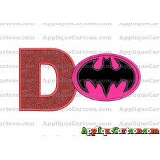 Batgirl Applique Embroidery Design With Alphabet D