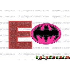 Batgirl Applique Embroidery Design With Alphabet E