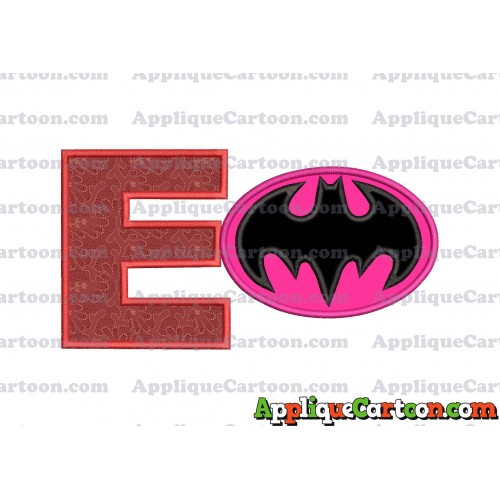 Batgirl Applique Embroidery Design With Alphabet E