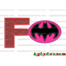 Batgirl Applique Embroidery Design With Alphabet F