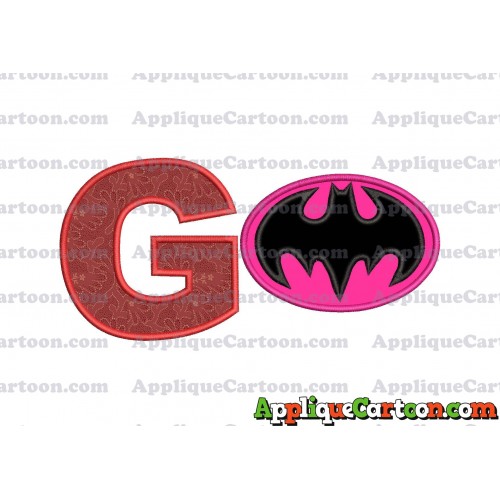 Batgirl Applique Embroidery Design With Alphabet G