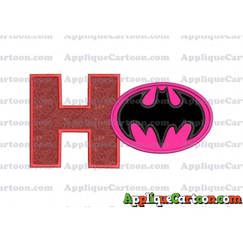 Batgirl Applique Embroidery Design With Alphabet H