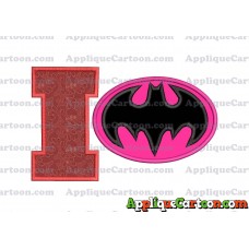 Batgirl Applique Embroidery Design With Alphabet I