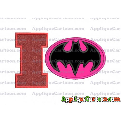 Batgirl Applique Embroidery Design With Alphabet I