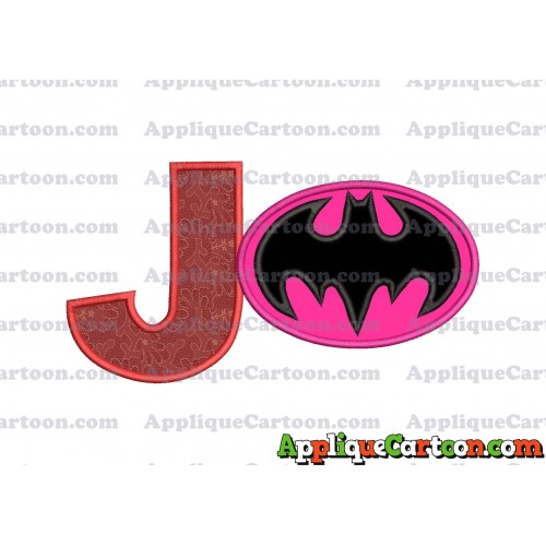 Batgirl Applique Embroidery Design With Alphabet J