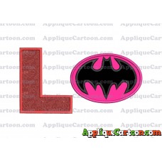Batgirl Applique Embroidery Design With Alphabet L