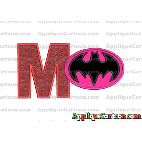 Batgirl Applique Embroidery Design With Alphabet M