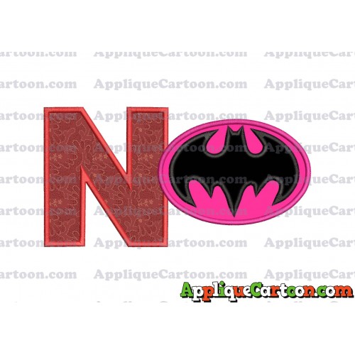 Batgirl Applique Embroidery Design With Alphabet N