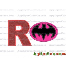 Batgirl Applique Embroidery Design With Alphabet R