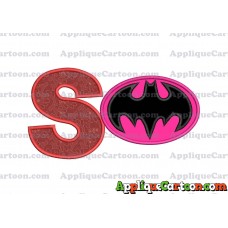 Batgirl Applique Embroidery Design With Alphabet S
