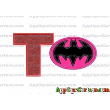 Batgirl Applique Embroidery Design With Alphabet T