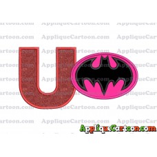 Batgirl Applique Embroidery Design With Alphabet U
