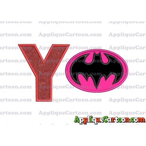 Batgirl Applique Embroidery Design With Alphabet Y