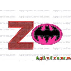 Batgirl Applique Embroidery Design With Alphabet Z