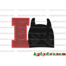 Batman Head Applique Embroidery Design 02 With Alphabet I