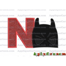 Batman Head Applique Embroidery Design 02 With Alphabet N
