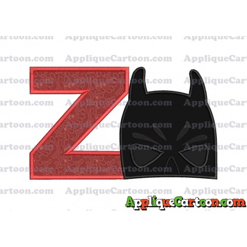 Batman Head Applique Embroidery Design 02 With Alphabet Z