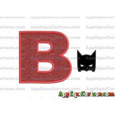 Batman Head Applique Embroidery Design With Alphabet B