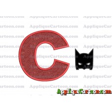 Batman Head Applique Embroidery Design With Alphabet C