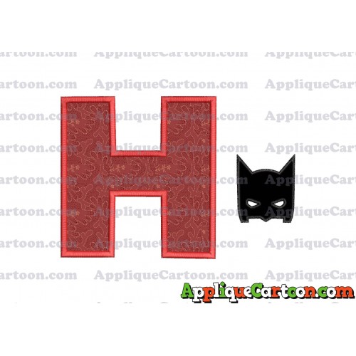 Batman Head Applique Embroidery Design With Alphabet H