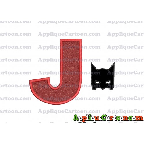 Batman Head Applique Embroidery Design With Alphabet J