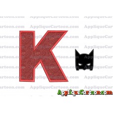 Batman Head Applique Embroidery Design With Alphabet K