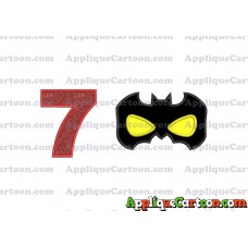 Batman Mask Applique Embroidery Design Birthday Number 7