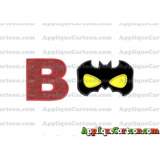 Batman Mask Applique Embroidery Design With Alphabet B