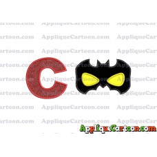 Batman Mask Applique Embroidery Design With Alphabet C