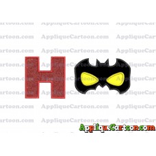 Batman Mask Applique Embroidery Design With Alphabet H