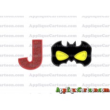 Batman Mask Applique Embroidery Design With Alphabet J