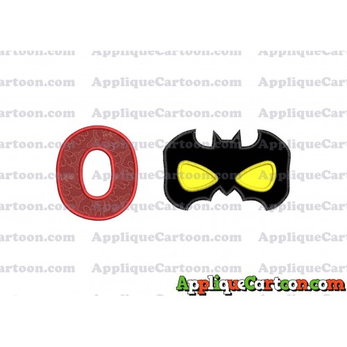 Batman Mask Applique Embroidery Design With Alphabet O