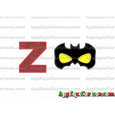 Batman Mask Applique Embroidery Design With Alphabet Z