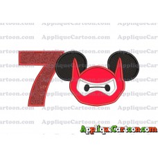 Baymax Ears Big Hero Mickey Mouse Applique Design Birthday Number 7