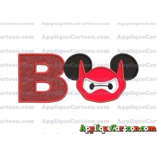 Baymax Ears Big Hero Mickey Mouse Applique Design With Alphabet B