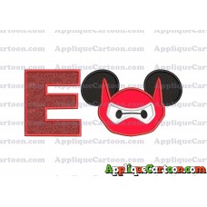 Baymax Ears Big Hero Mickey Mouse Applique Design With Alphabet E
