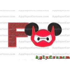 Baymax Ears Big Hero Mickey Mouse Applique Design With Alphabet F