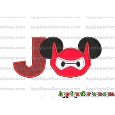 Baymax Ears Big Hero Mickey Mouse Applique Design With Alphabet J