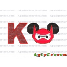 Baymax Ears Big Hero Mickey Mouse Applique Design With Alphabet K