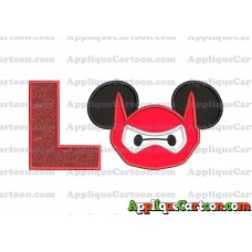 Baymax Ears Big Hero Mickey Mouse Applique Design With Alphabet L