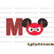Baymax Ears Big Hero Mickey Mouse Applique Design With Alphabet M