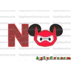 Baymax Ears Big Hero Mickey Mouse Applique Design With Alphabet N